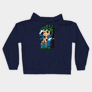 Giraffe and Tree Kids Hoodie